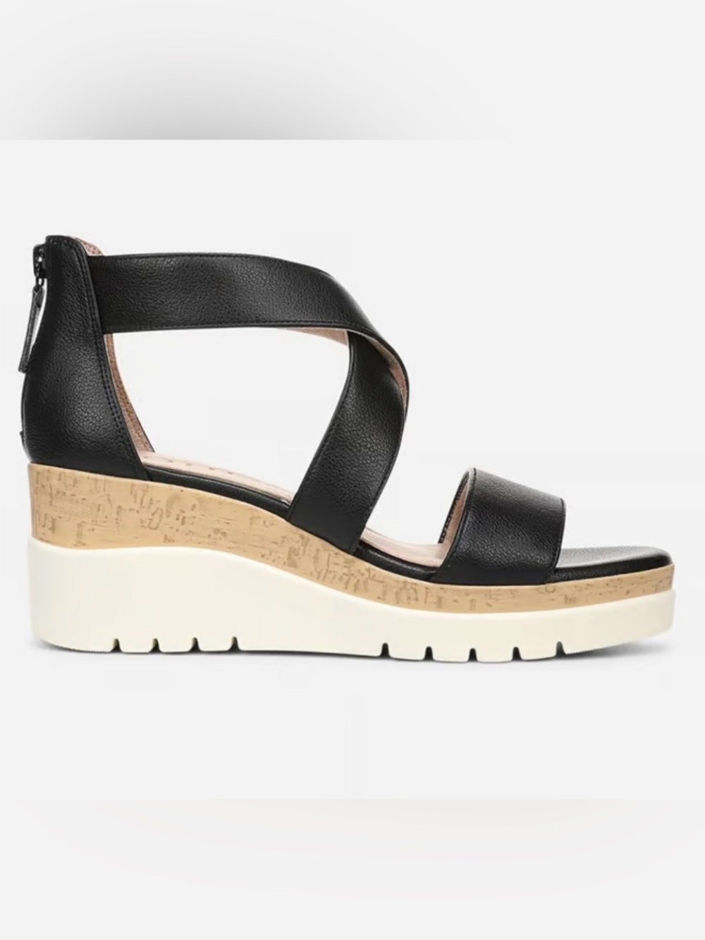 SOUL Naturalizer Good Times Black Strappy Wedge Sandals NIB, Sz. 8 Wide - Picture 3 of 12